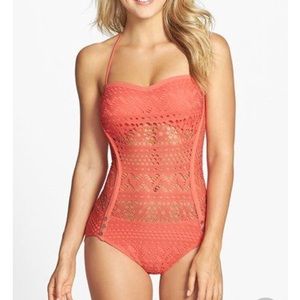 Robin Piccone Penelope Crochet Overlay Swimsuit